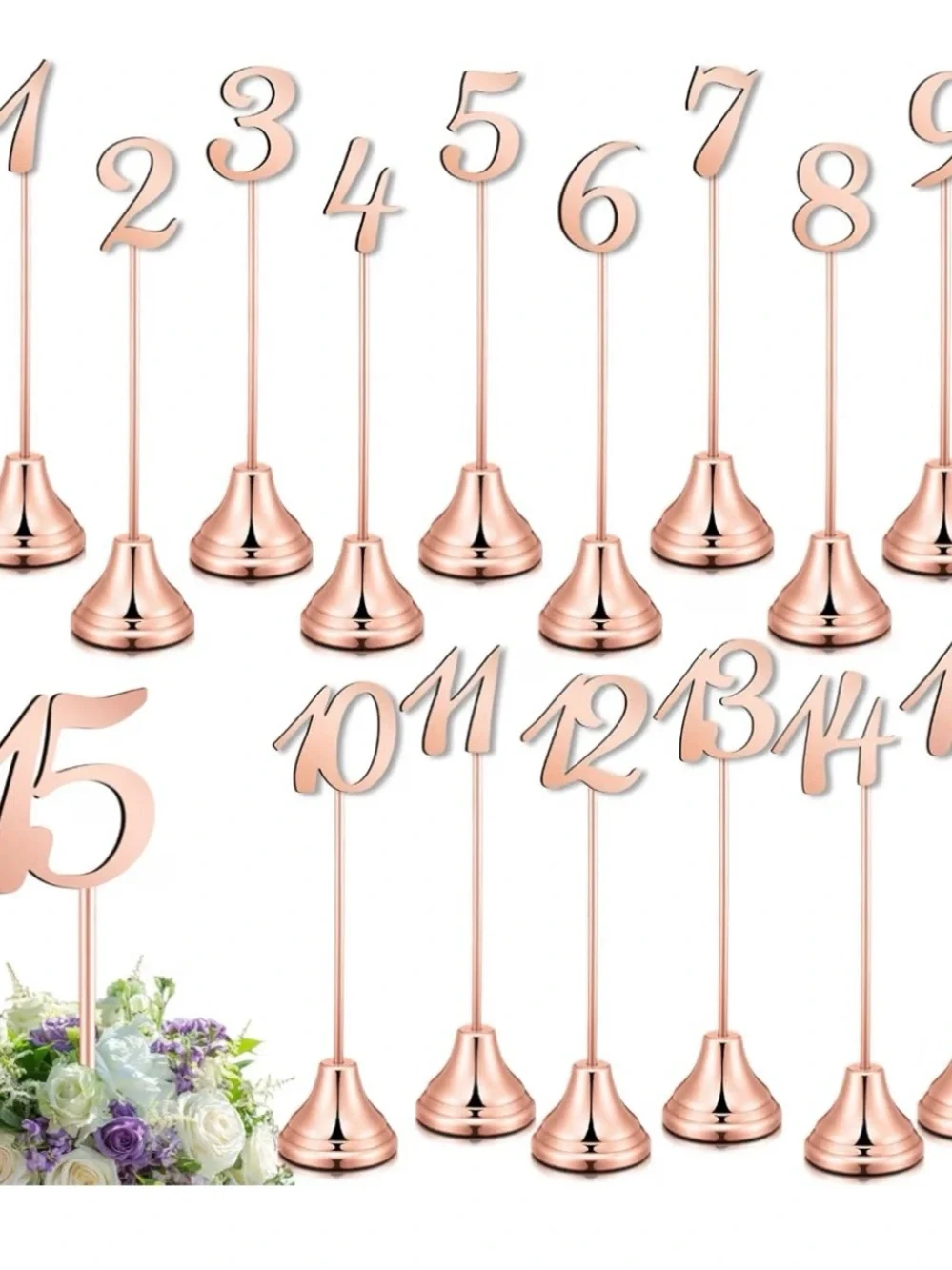 Rose Gold Table Number Holders - Set of 15